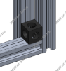 Picture of Three Way Cube Corner Connector for Aluminum Rails